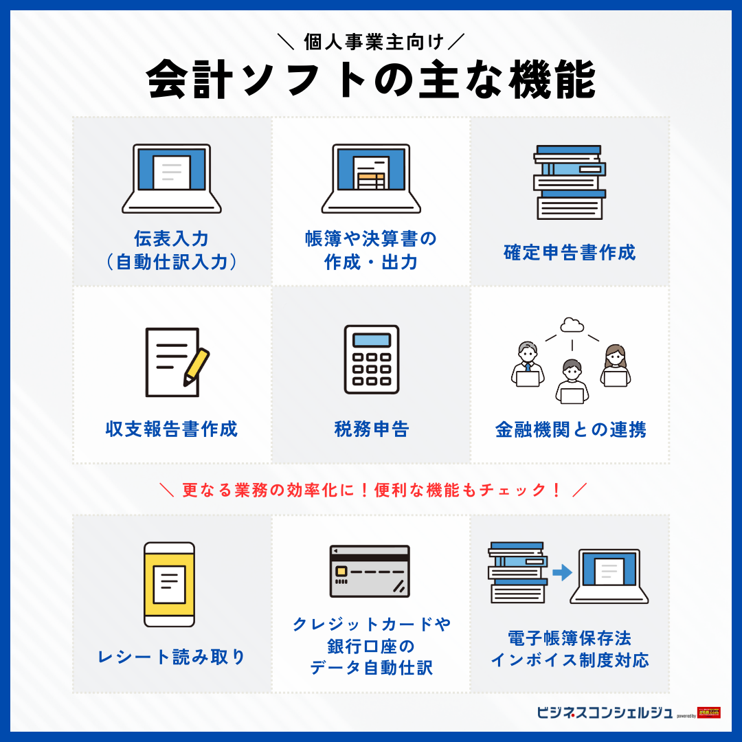 初心者必見】個人事業主向け会計ソフトおすすめ5選｜帳簿の作成や青色